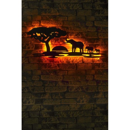 Iluminación LED decorativa Safari rojo amarillo 30x75 cm