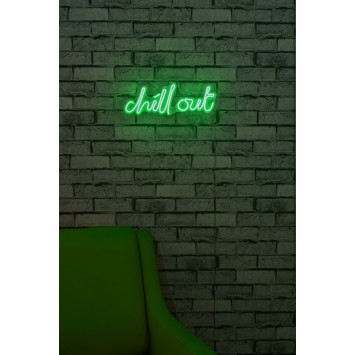 Iluminación LED decorativa de plástico Chill Out verde 39x14x2 cm