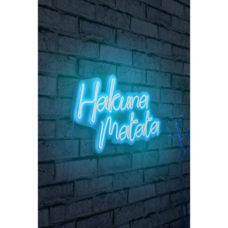 Iluminación LED decorativa de plástico Hakuna Matata azul 47x29x2 cm