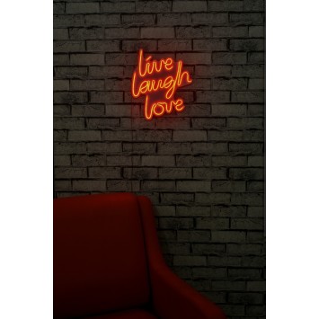 Iluminación LED decorativa de plástico Live Laugh Love rojo 30.5x35.5x2 cm