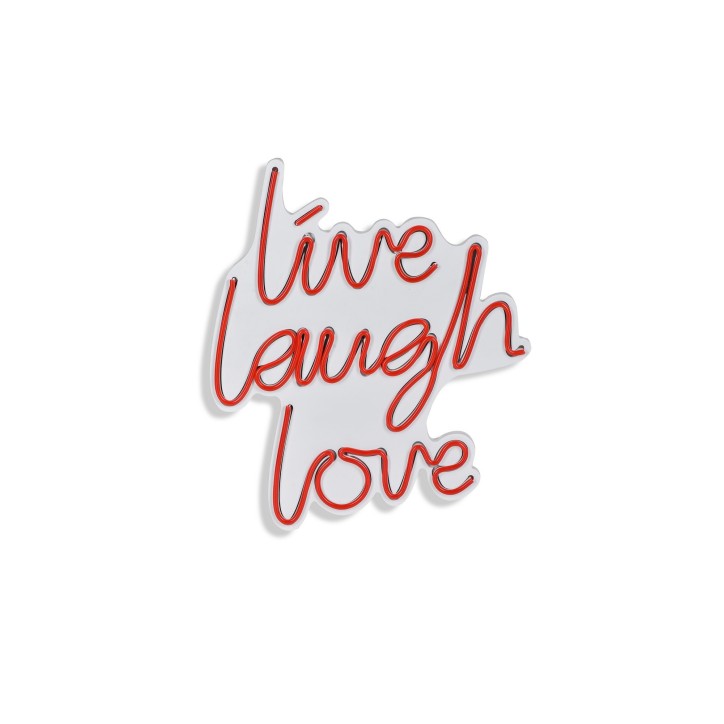 Iluminación LED decorativa de plástico Live Laugh Love rojo 30.5x35.5x2 cm