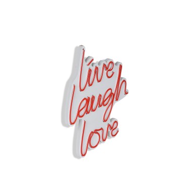 Iluminación LED decorativa de plástico Live Laugh Love rojo 30.5x35.5x2 cm