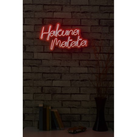 Iluminación LED decorativa de plástico Hakuna Matata rojo 47x29x2 cm