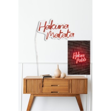 Iluminación LED decorativa de plástico Hakuna Matata rojo 47x29x2 cm