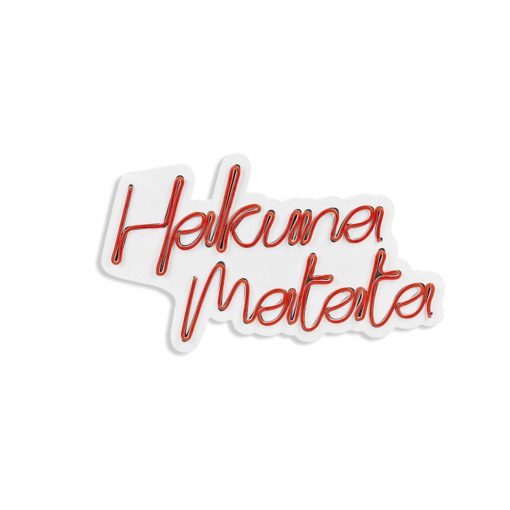 Iluminación LED decorativa de plástico Hakuna Matata rojo 47x29x2 cm