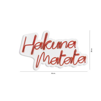 Iluminación LED decorativa de plástico Hakuna Matata rojo 47x29x2 cm