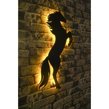 Iluminación LED decorativa Wild Horse amarillo 60x30 cm