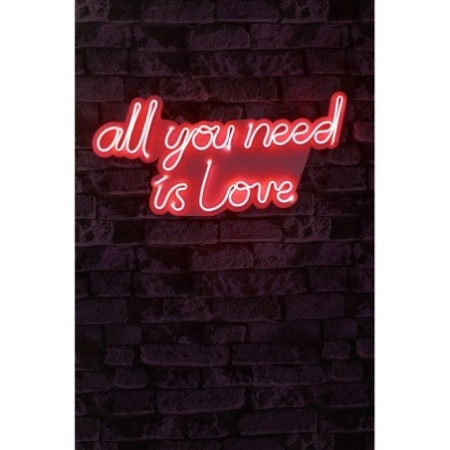 Iluminación LED decorativa de plástico All You Need is Love rojo 32x60x2 cm