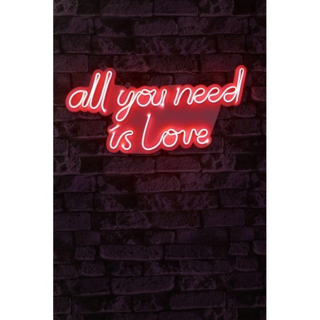 Iluminación LED decorativa de plástico All You Need is Love rojo 32x60x2 cm