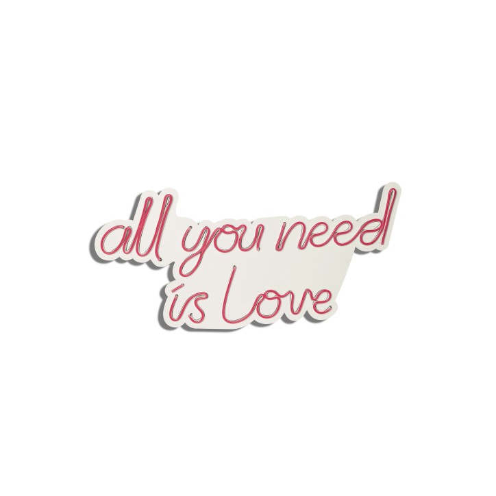 Iluminación LED decorativa de plástico All You Need is Love rojo 32x60x2 cm