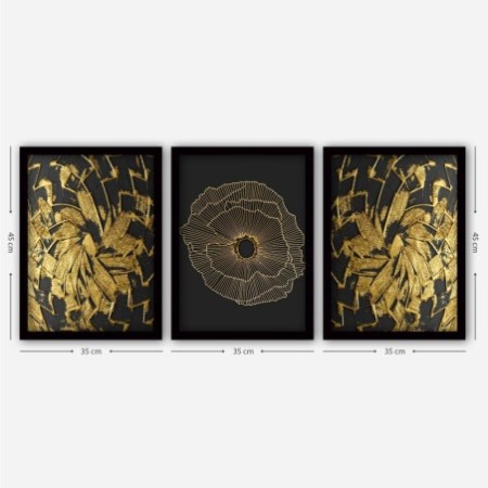 Cuadro decorativo enmarcado 3SC53 multicolor 35x45 cm (3 piezas)