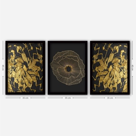 Cuadro decorativo enmarcado 3SC53 multicolor 35x45 cm (3 piezas)