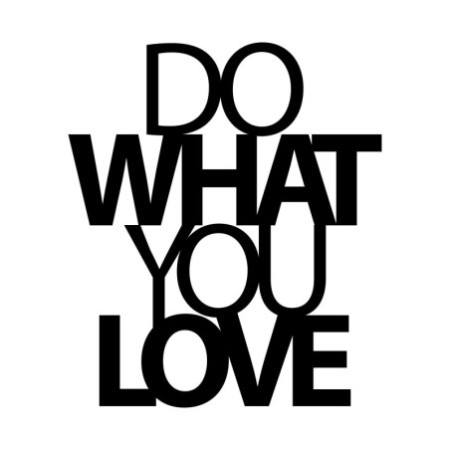 Decoración pared de metal Do What You Love 2 negro 47x55 cm