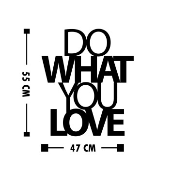 Decoración pared de metal Do What You Love 2 negro 47x55 cm