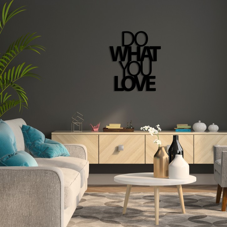 Decoración pared de metal Do What You Love 2 negro 47x55 cm