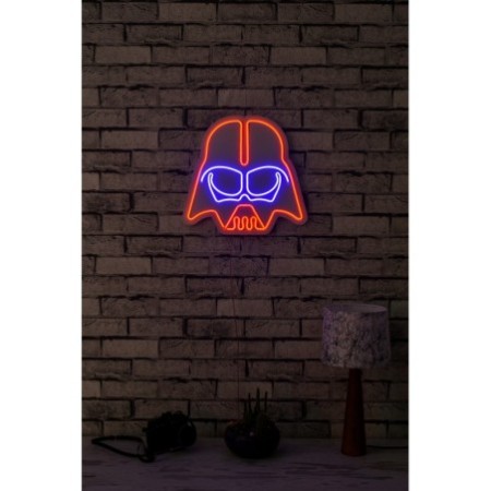 Iluminación LED decorativa de plástico Darth Vader rojo azul 38x36x2 cm