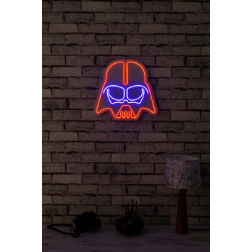 Iluminación LED decorativa de plástico Darth Vader rojo azul 38x36x2 cm