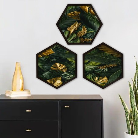 Cuadro decorativo enmarcado 6GEN1457878745 multicolor 35x35 cm (3 piezas)