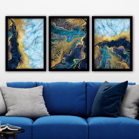 Cuadro decorativo enmarcado 3SC41 multicolor 35x45 cm (3 piezas)