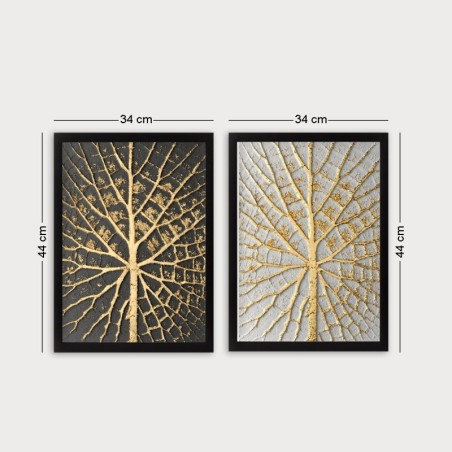 Cuadro decorativo enmarcado SET_034 multicolor 34x44 cm (2 piezas)