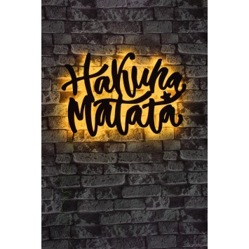 Iluminación LED decorativa Hakuna Matata amarillo 40x60 cm