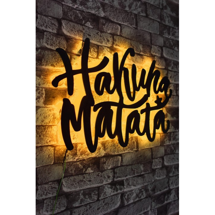 Iluminación LED decorativa Hakuna Matata amarillo 40x60 cm