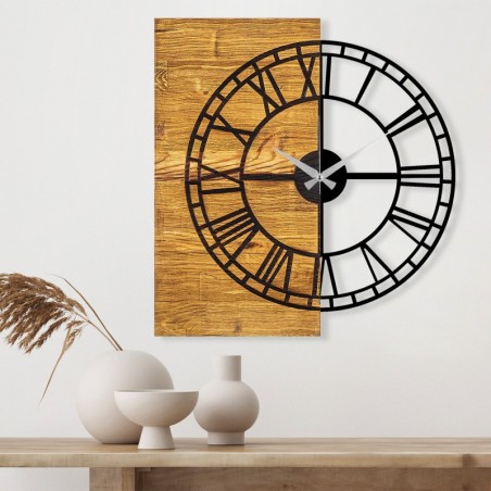 Reloj de pared madera Modelo 10 nogal negro 55x3x58 cm