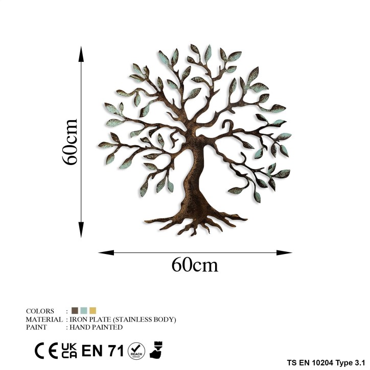 Decoración pared de metal Tree-1 multicolor 60x60 cm