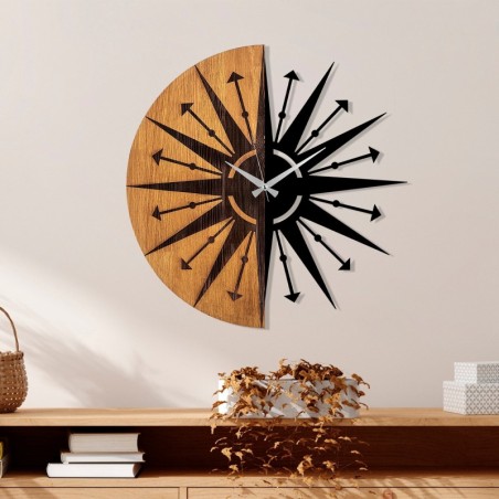 Reloj de pared madera Modelo -75 nogal negro diámetro 56 cm