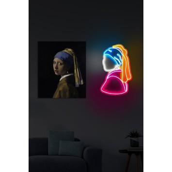 Iluminación LED decorativa de plástico Girl With A Pearl Earring Pinky multicolor 47 cmx25 cmx2 cm