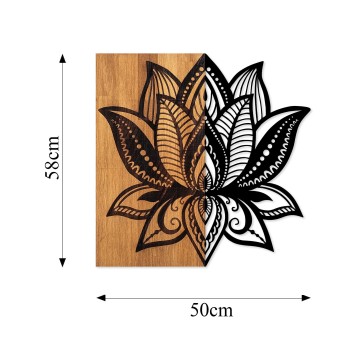 Decoración pared de madera Lotus 10 nogal negro 59x58 cm