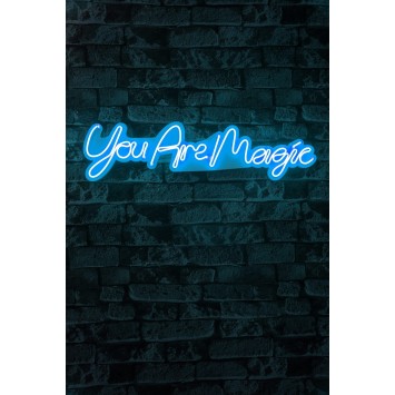 Iluminación LED decorativa de plástico You are Magic azul 18x69x2 cm