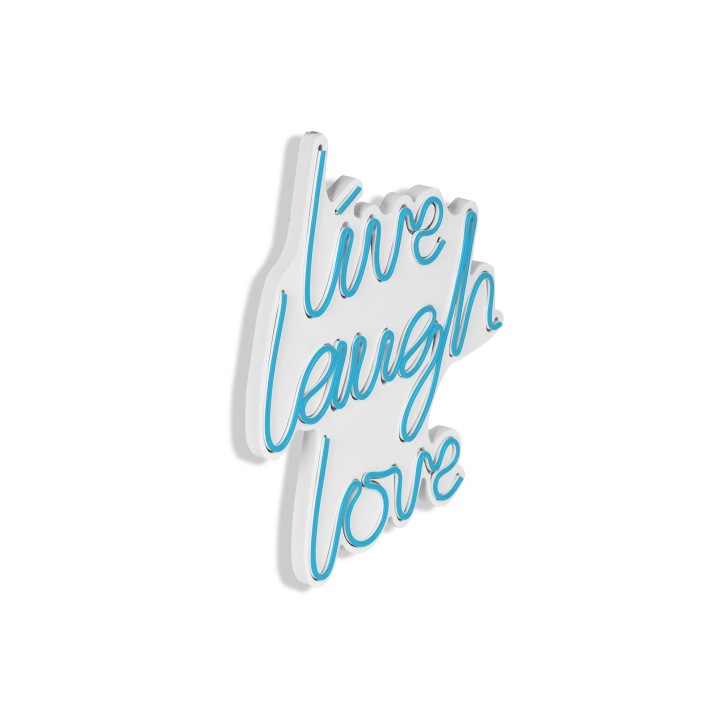 Iluminación LED decorativa de plástico Live Laugh Love azul 30.5x35.5x2 cm