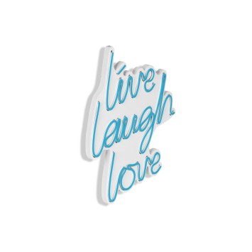 Iluminación LED decorativa de plástico Live Laugh Love azul 30.5x35.5x2 cm