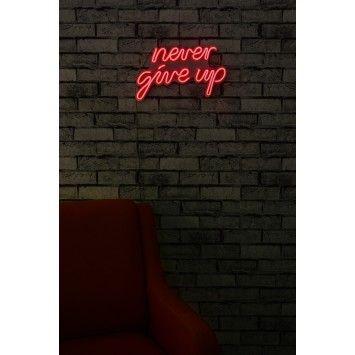 Iluminación LED decorativa de plástico Never Give Up rojo 39.5x23x2 cm