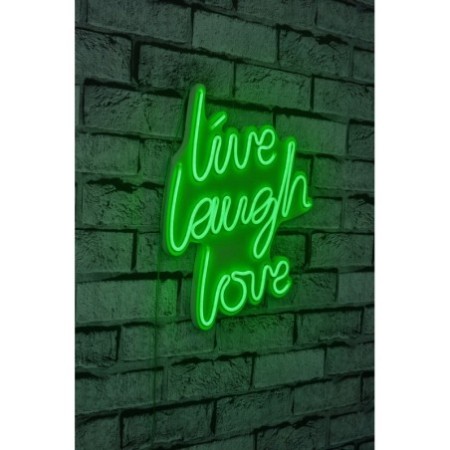 Iluminación LED decorativa de plástico Live Laugh Love verde 30.5x35.5x2 cm