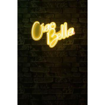 Iluminación LED decorativa de plástico Ciao Bella amarillo 32x45x2 cm