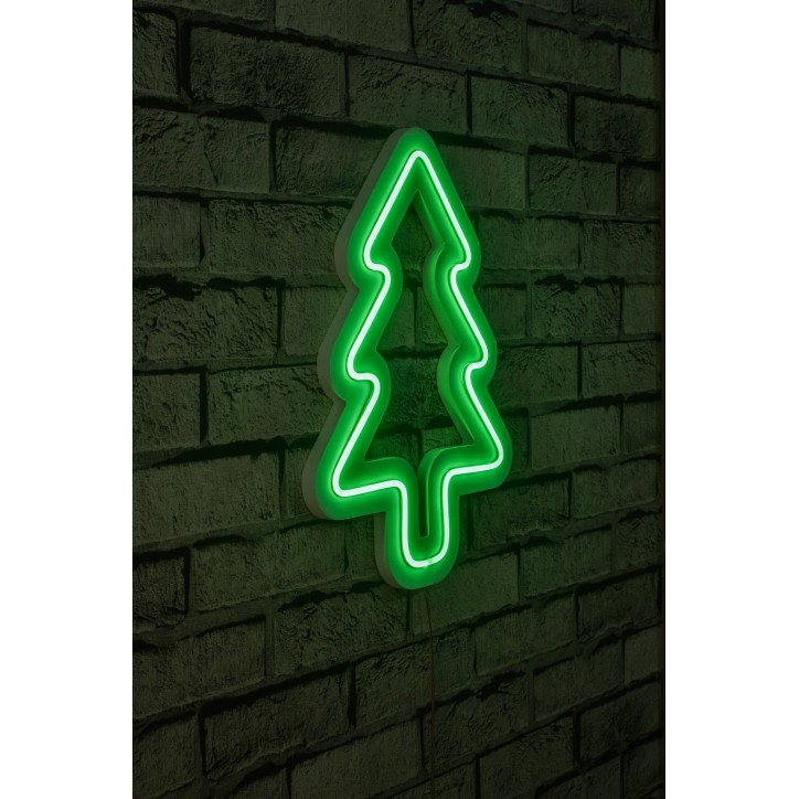 Iluminación LED decorativa de plástico Christmas Pine verde 21x30x2 cm