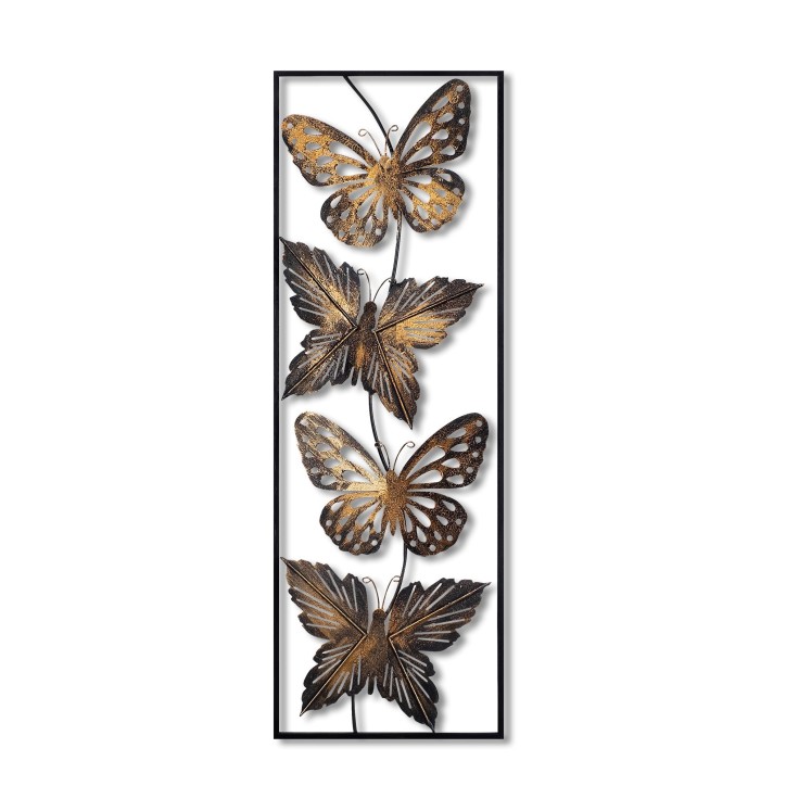 Decoración pared de metal Metal Art Butterfly multicolor 100x35x5 cm