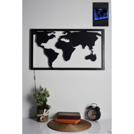 Iluminación LED decorativa World Map 2 azul 71x40 cm