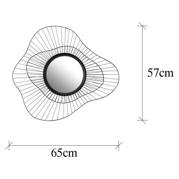 Espejo decorativo Amip WM-12 negro 65x4x57 cm