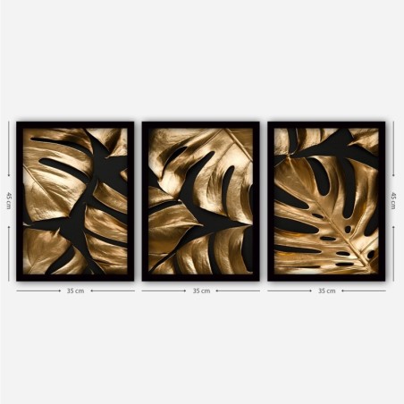 Cuadro decorativo enmarcado 3SC54 multicolor 35x45 cm (3 piezas)