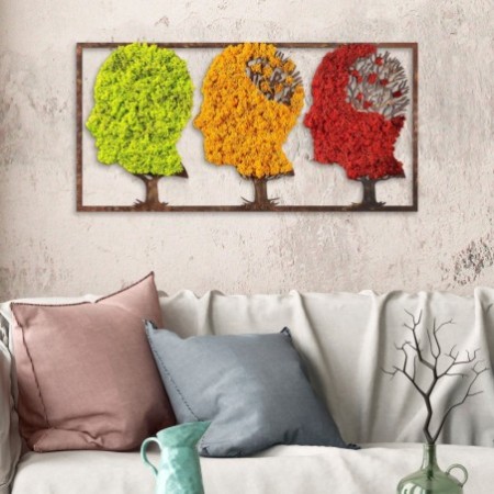 Decoración pared The Seasons Change rojo naranja verde 86x1x43 cm