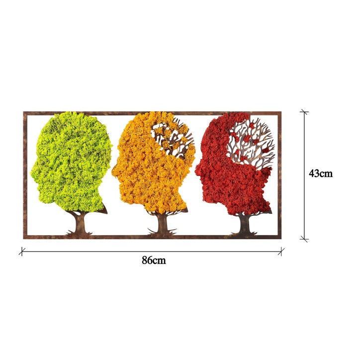 Decoración pared The Seasons Change rojo naranja verde 86x1x43 cm