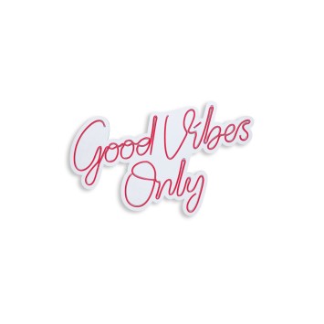 Iluminación LED decorativa de plástico Good Vibes Only 2 rojo 37x62x2 cm