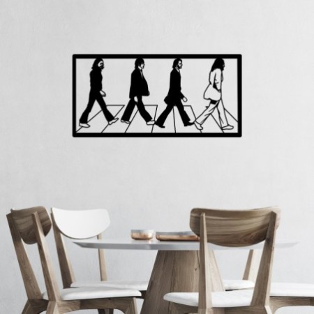 Decoración pared de metal The Beatles negro 80x39 cm