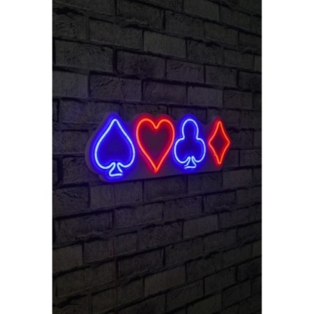 Iluminación LED decorativa de plástico Briscambille Poker Suits multicolor 57x17x2 cm