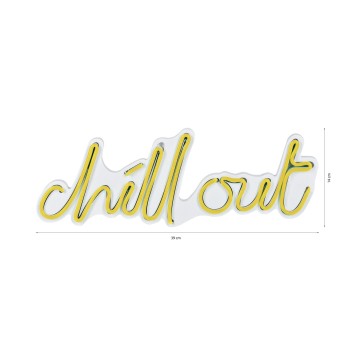 Iluminación LED decorativa de plástico Chill Out amarillo 39x14x2 cm