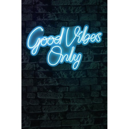 Iluminación LED decorativa de plástico Good Vibes Only 2 azul 37x62x2 cm