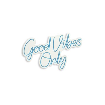 Iluminación LED decorativa de plástico Good Vibes Only 2 azul 37x62x2 cm